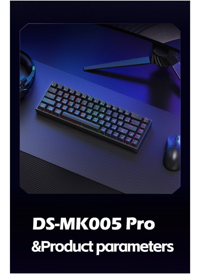 MK005PRO 60% Wired RGB Gaming Keyboard, 68 Keys Compact Mechanical Keyboard