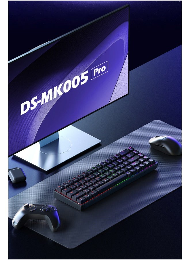 MK005PRO 60% Wired RGB Gaming Keyboard, 68 Keys Compact Mechanical Keyboard