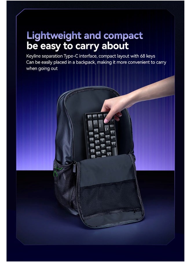 MK005PRO 60% Wired RGB Gaming Keyboard, 68 Keys Compact Mechanical Keyboard