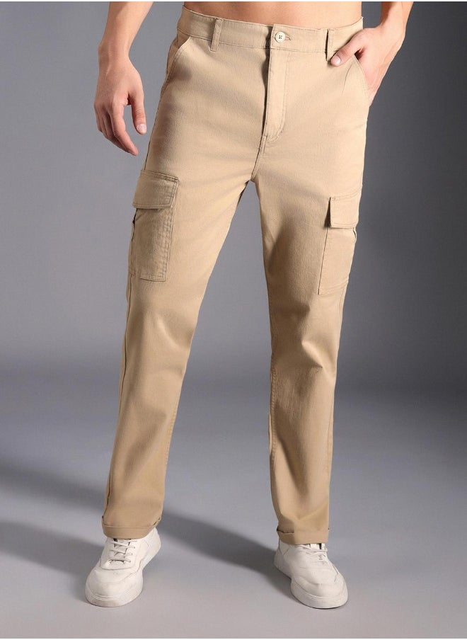 Men Khaki Trousers