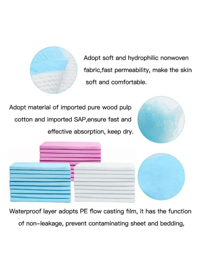 Disposable Changing Mats, 60 Counts, Soft Waterproof Mat, Portable Leak Proof Changing Mat, New Mom Leak-Proof Under pad, Mattress Table Protector Pad