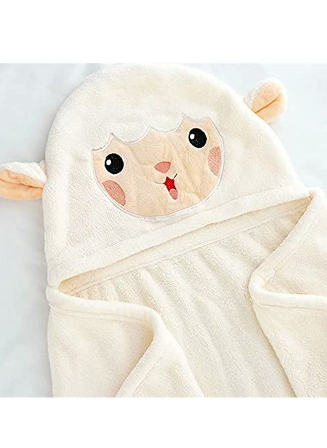 Hooded Towels For Kids 3 to 13 years Premium Beach Or Bath Towel Rabbit Design Ultra Soft and Extra Large Cotton Childrens Swimming or Bath Towel with Hood 88x150 cm White