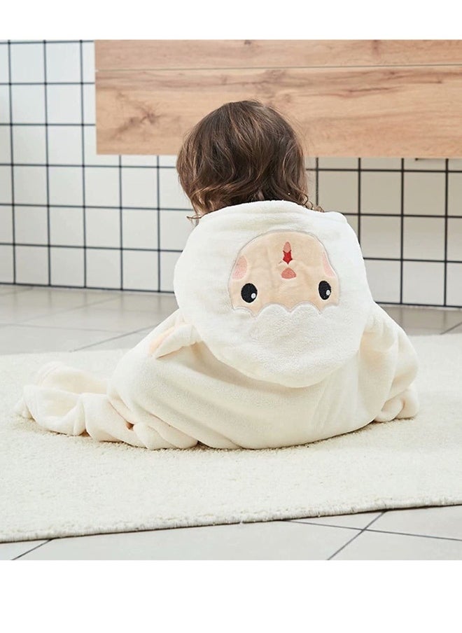 Hooded Towels For Kids 3 to 13 years Premium Beach Or Bath Towel Rabbit Design Ultra Soft and Extra Large Cotton Childrens Swimming or Bath Towel with Hood 88x150 cm White