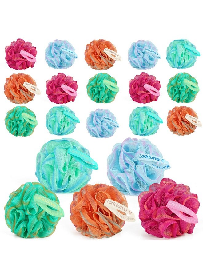 20 Pack Mini Shower Loofah Bath Sponge 20G, Soft Travel Size Nylon Mesh Puff For Body Wash, Loofah Shower Exfoliating Scrubber Pouf For Women And Men, Full Cleanse, Beauty Bathing Accessories