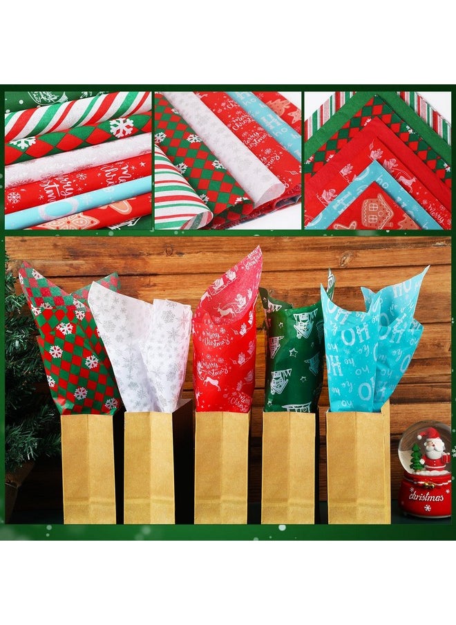 100 Sheets Christmas Tissue Paper Bulk Red White Green Snowflake Snowman Gift Wrapping Paper For Holiday Gift Wrapping Diy Crafts Christmas Party Decoration 19.7 ×13.8 Inch (10 Patterns)