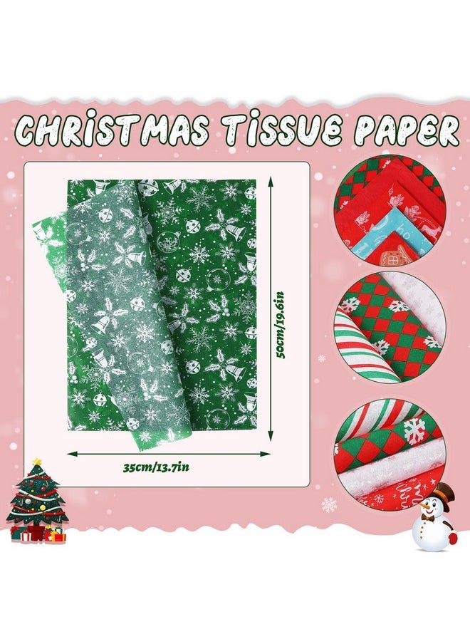 100 Sheets Christmas Tissue Paper Bulk Red White Green Snowflake Snowman Gift Wrapping Paper For Holiday Gift Wrapping Diy Crafts Christmas Party Decoration 19.7 ×13.8 Inch (10 Patterns)