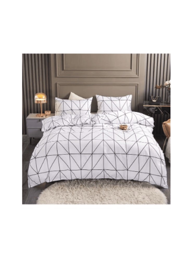 King Size Duvet Cover Set 4 Piece Lightweight Soft Breathable Premium Quality Bedding Set Includes 1x King Duvet Cover 220*240 cm 1x Fitted Sheet 200*230+25 cm 2x Pillow Cover 48*74 cm