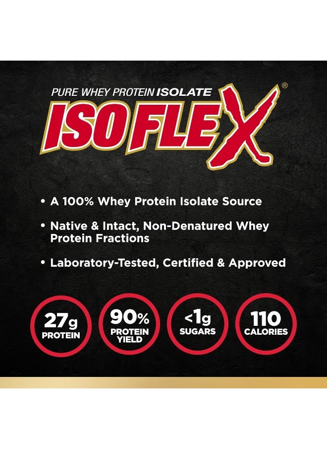 Isoflex Pure Whey Protein Isolate Wpi Ion-Charged Particle Filtration Pineapple Coconut 2 Lbs 907 G