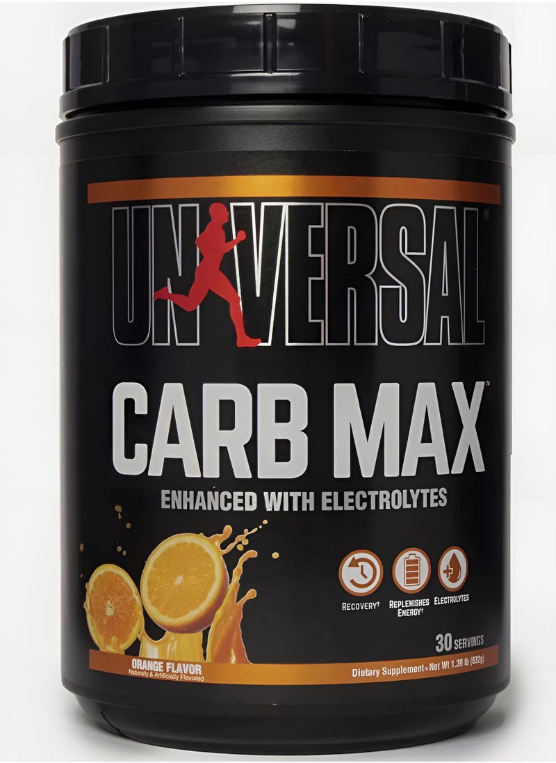 Universal, Carb Max With Electrolytes, Energy & Recovery, 632g, Orange, 30 Servings