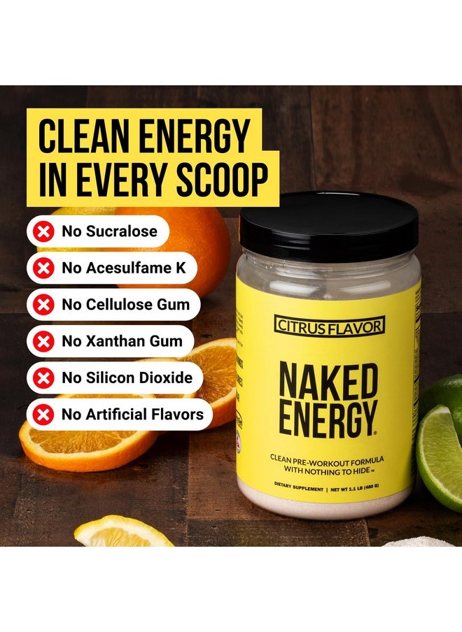 Naked Citrus Naked Energy - Citrus Flavored Clean Pre Workout Supplement for Men and Women, Vegan Friendly, No Added Sweeteners, Colors Or Flavors - 30 Servings