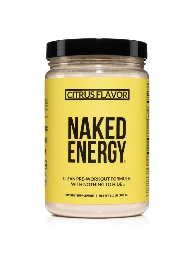 Naked Citrus Naked Energy - Citrus Flavored Clean Pre Workout Supplement for Men and Women, Vegan Friendly, No Added Sweeteners, Colors Or Flavors - 30 Servings