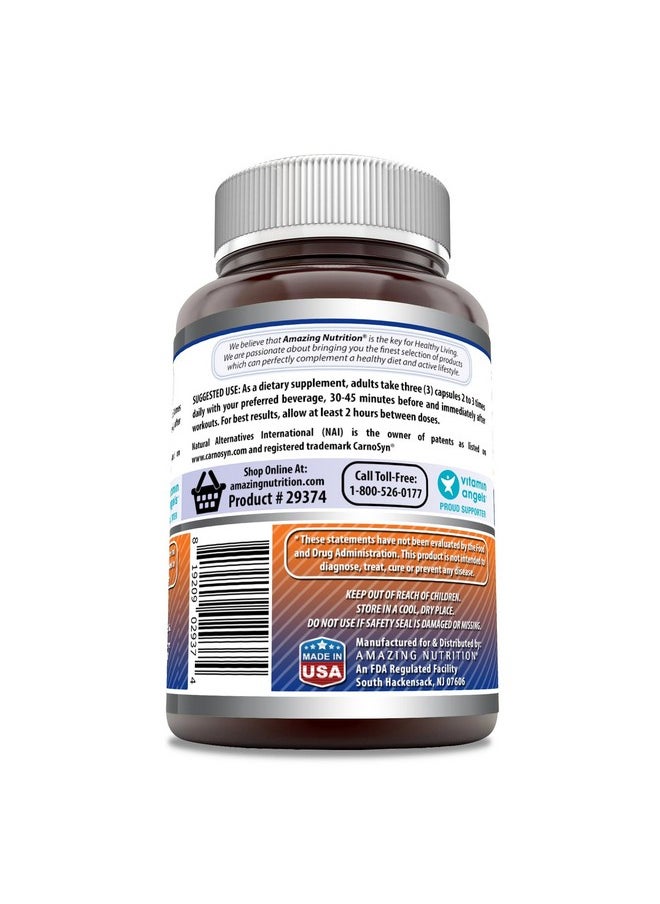 Amazing Formulas Beta Alanine Supplement | 2250 Mg Per Serving | 120 Capsules | Non-GMO | Gluten-Free | Made in USA