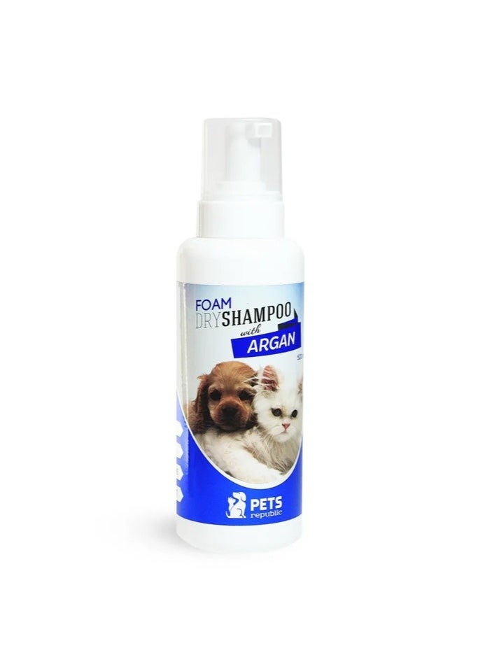 Pet Dry shampoo for Cats and Dogs, Foam Dry Shampoo with Argan - 520ml