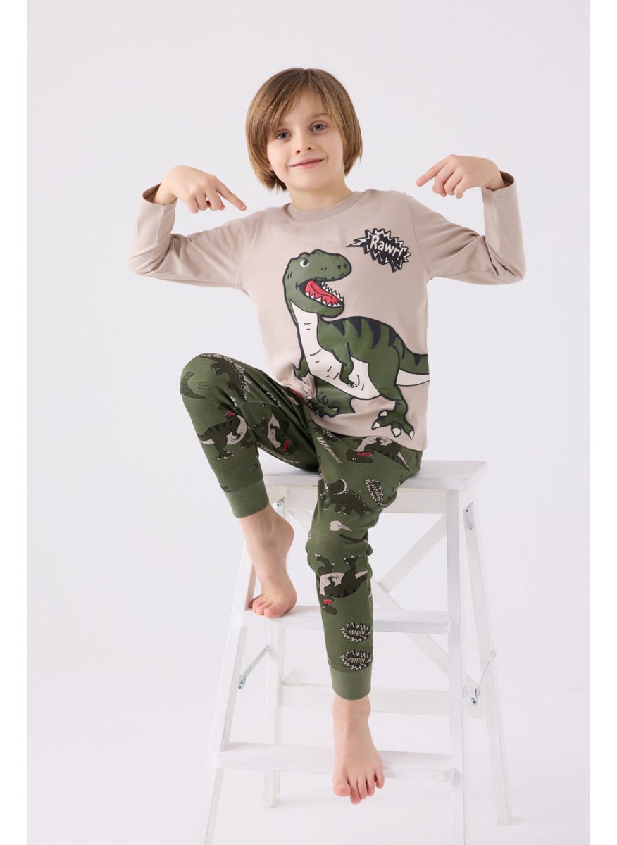 Boy Cream Long Sleeve Pajama Set