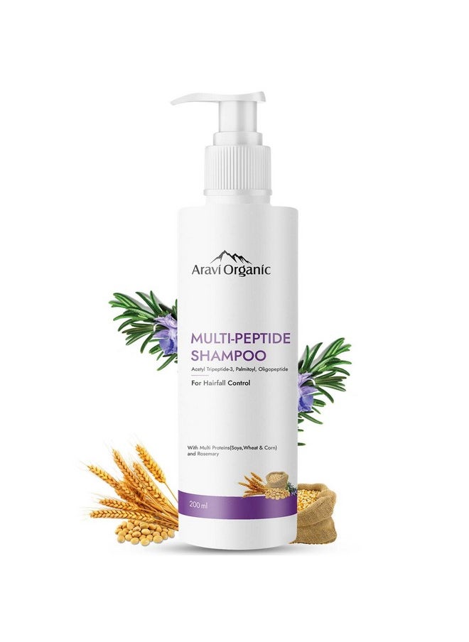 Multi Peptide Hairfall Shampoo - Acetyl Tripeptide 3, Palmitoyl, Oligopeptide & Rosemary - 6.7 Fl Oz / 200 Ml