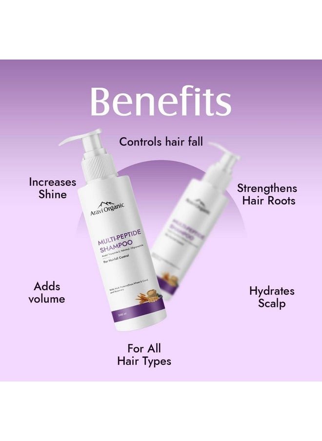 Multi Peptide Hairfall Shampoo - Acetyl Tripeptide 3, Palmitoyl, Oligopeptide & Rosemary - 6.7 Fl Oz / 200 Ml