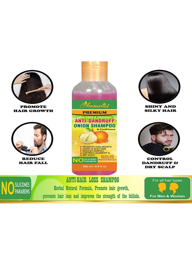 Onion Shampoo For Hair Growth Pack Of Two | Hair Fall Control | Anti Dandruff - For Women & Men - 200 Ml