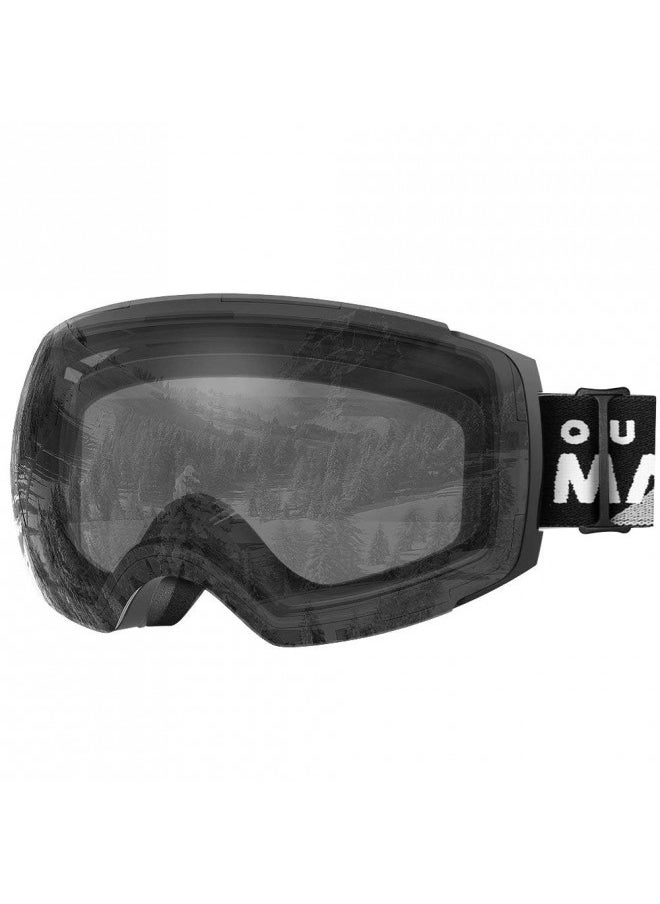 OutdoorMaster Ski Goggles PRO - Frameless, Interchangeable Lens 100% UV400 Protection Snow Goggles for Men & Women (Black Frame VLT 99% Clear Lens and Free Protective Case)