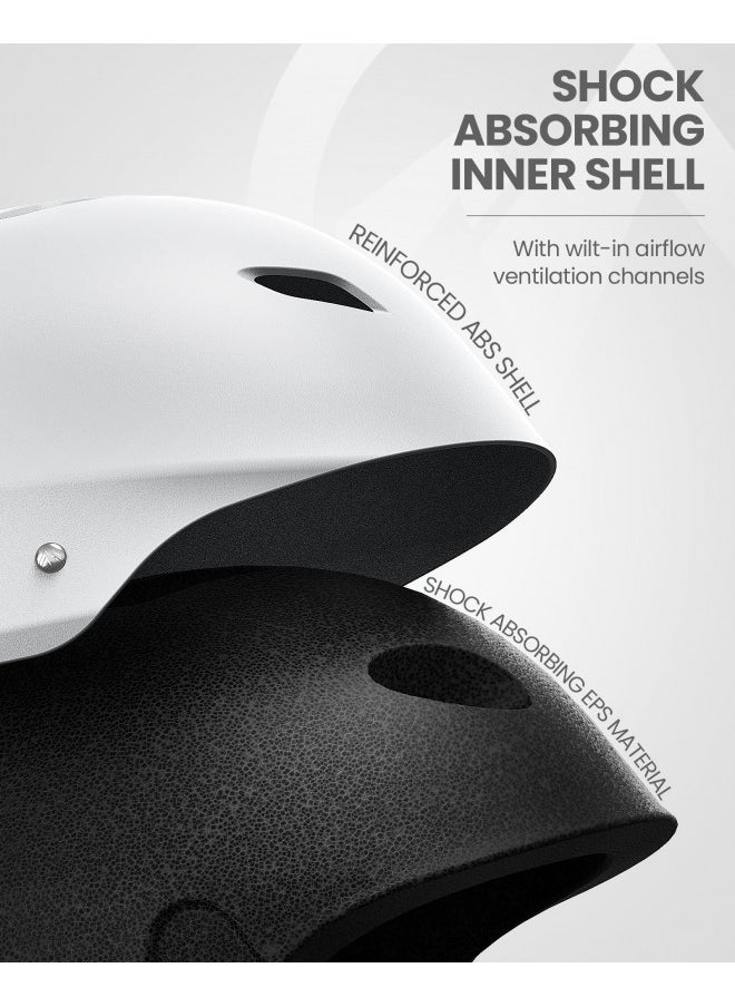 OutdoorMaster Kelvin Ski Helmet - Snowboard Helmet for Men, Women & Youth (White,S)