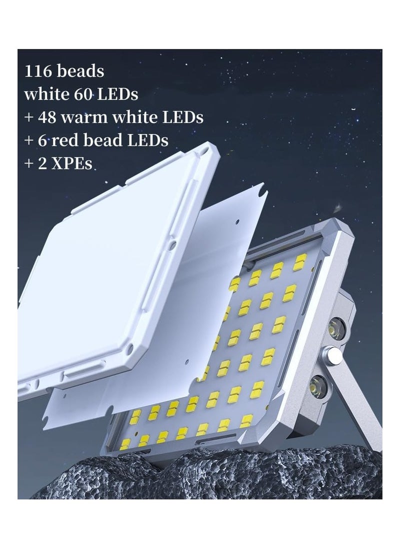 Portable Outdoor LED Floodlight, Work Light, Warning Light, Tri-color Mode, Magnet and Bracket Mountable, 4000ma Battery Powered Can Use as a Powerbank bright light to illuminate an outdoor area of up to 1200 square feet