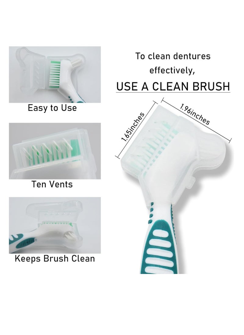 Denture Brush Cover, Single Hand Operated, Ten Air Vents, Keep Denture Toothbrush Fresh and Clean, Suitable for Most Denture Brushes, 2 Count.…