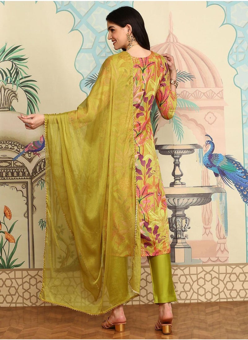 Women YELLOW 3 pcs (Kurta with Dupatta)