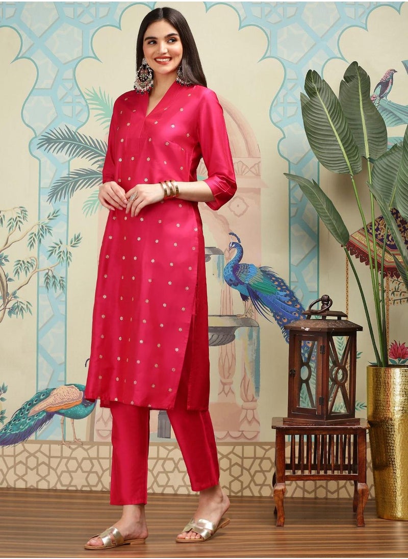 Women Pink Kurta Set with Duppatta