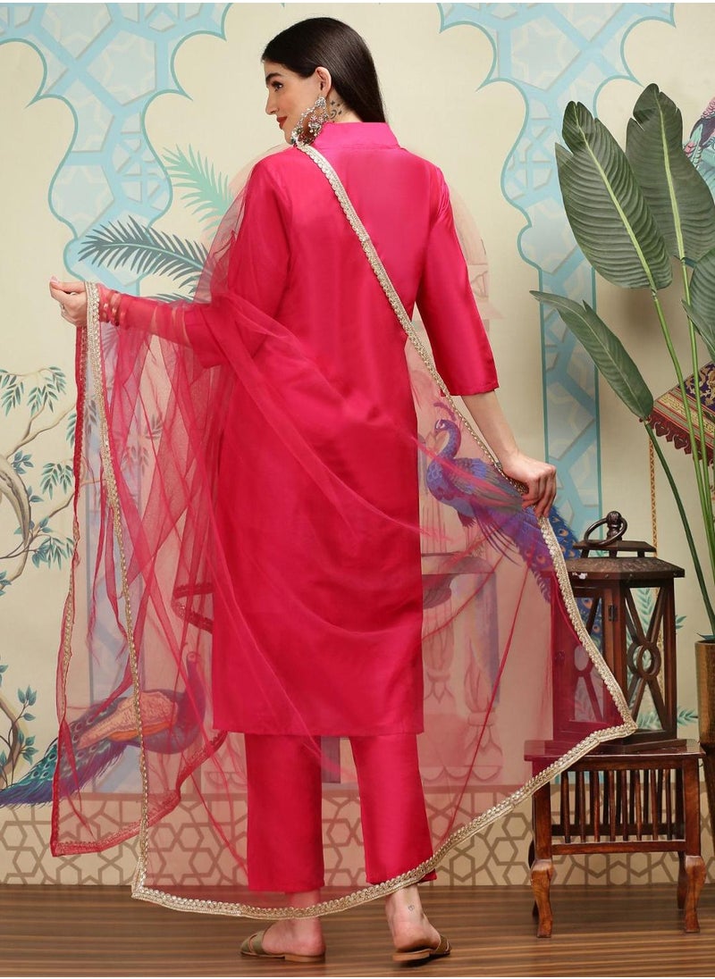 Women Pink Kurta Set with Duppatta