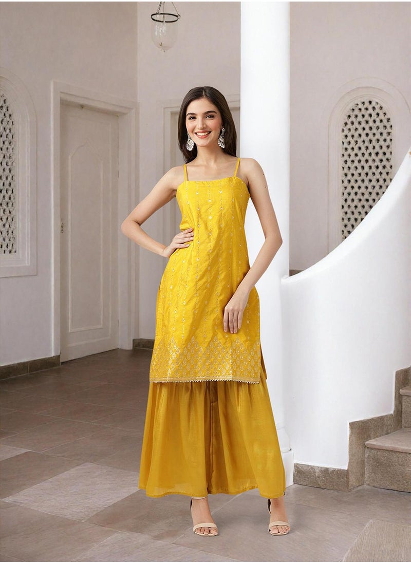 Women Yellow Kurta Set with Dupatta