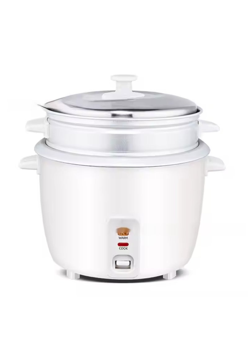 1 Liter 400W Electric Rice Cooker With Non-Stick Inner Pot And Stainless Steel Lid, Includes Warm/Cook And Steam Function/Rice Spoon And Measuring Cup/Perfect For Cooking Rice And Other Grains, Steaming Vegetables.