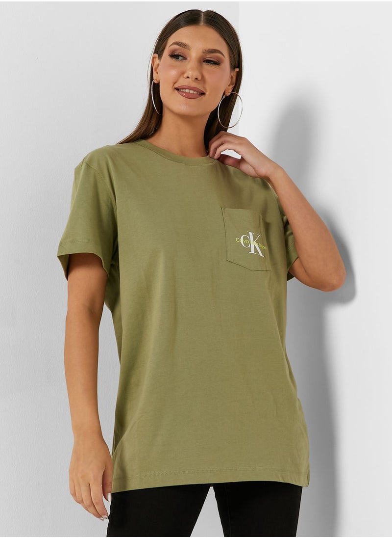 Logo Pocket Crew Neck T-Shirt