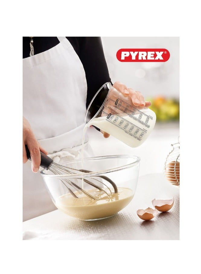 Pyrex Glass Mixing Bowl - Heat Resistant and Stackable Clear 3Liters