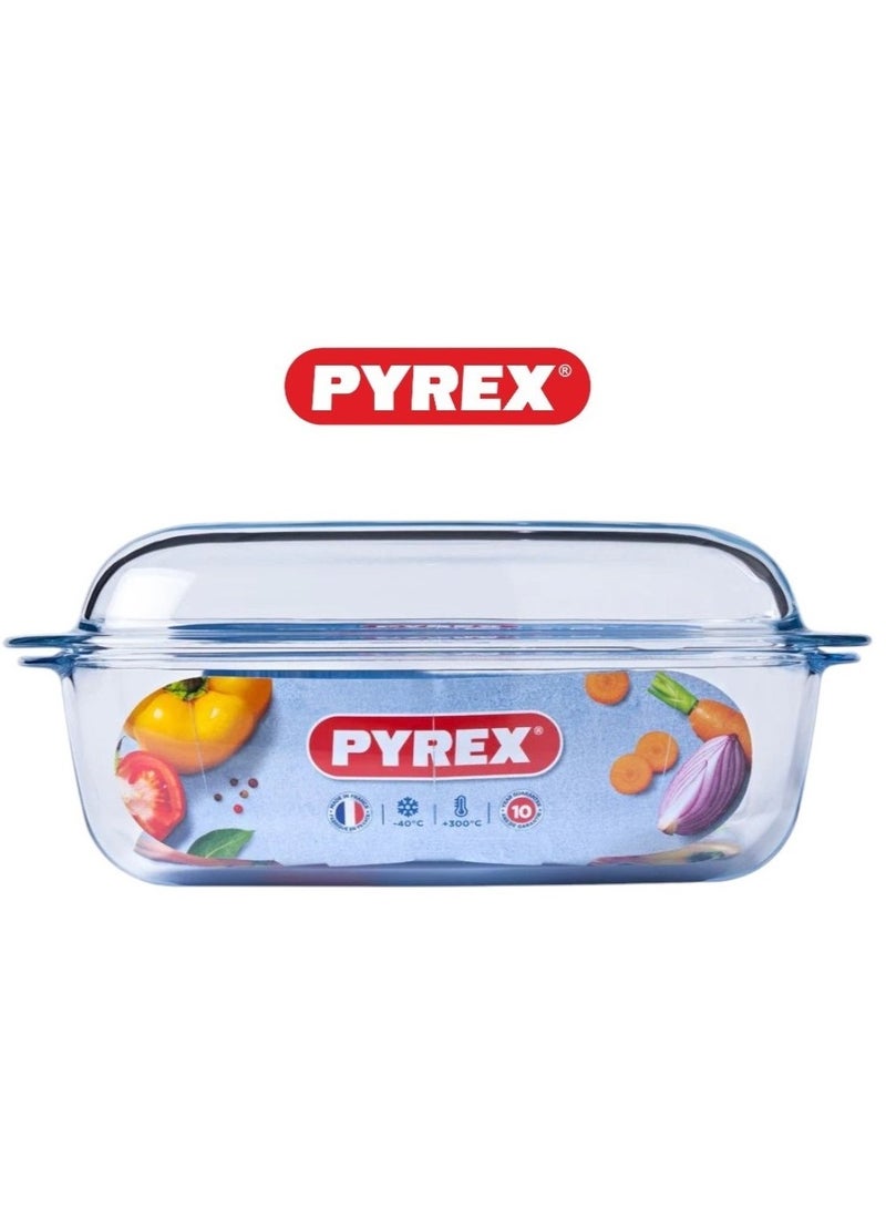 Pyrex Essential Casseroles Rectangular 6.5L - Versatile Borosilicate Glass Dish for Baking, Roasting, and Serving