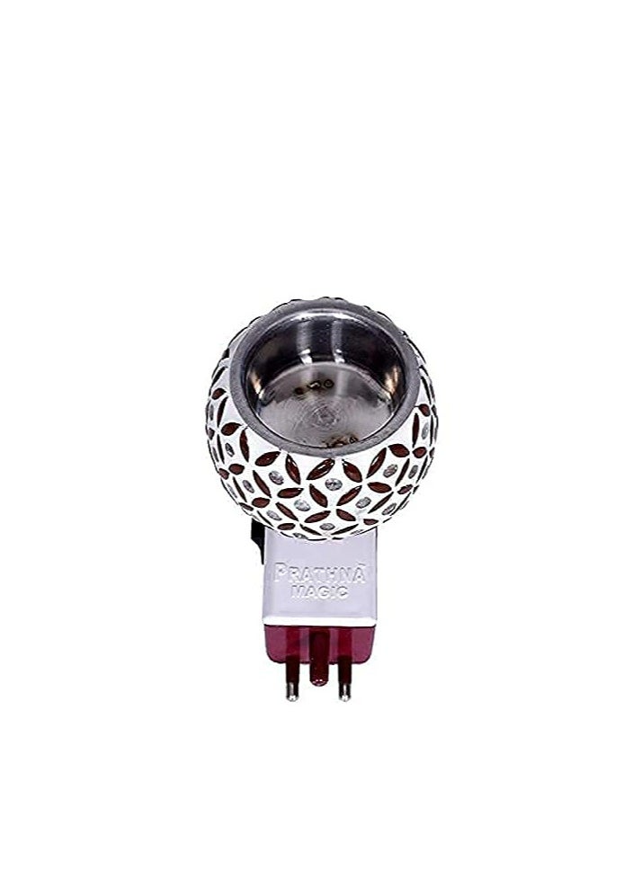 Kapur Dani Electrical Camphor Diffuser. Glass Kapoor Dhani & Essential Oil Diffuser with On Off Switch to Toggle Between Burner & Lamp