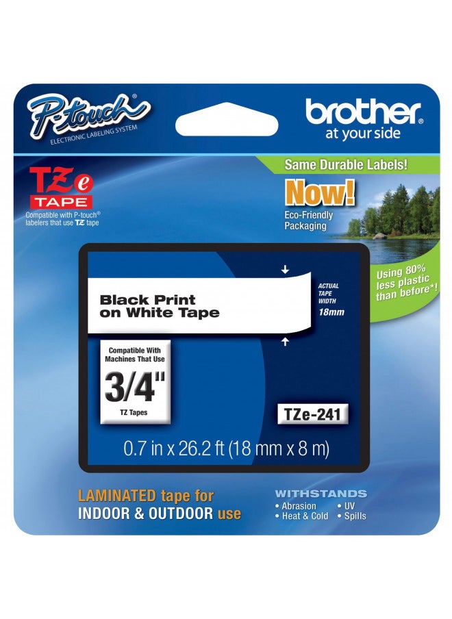 Brother Genuine P-Touch TZE-241 Tape, 3/4