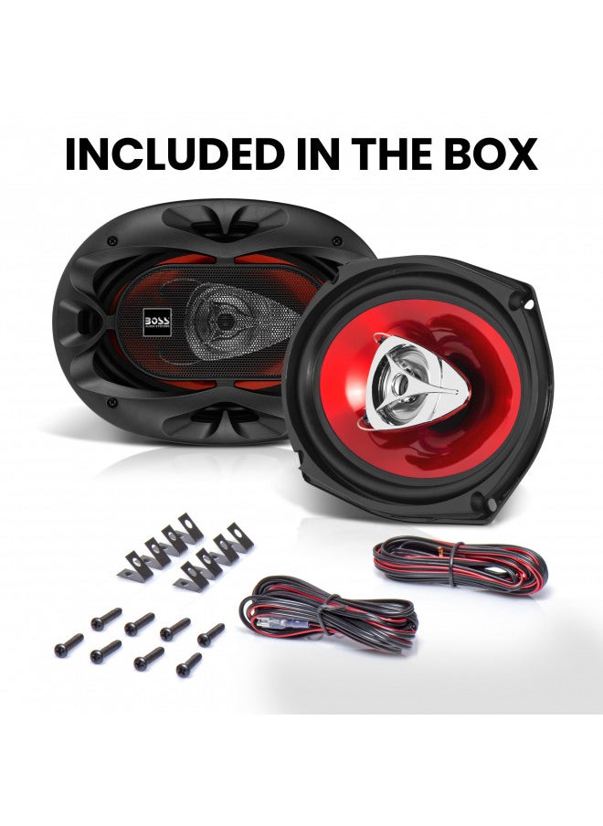 BOSS Audio Systems CH6930 Chaos Series 6 x 9 Inch Car Stereo Door Speakers - 400 Watts Max, 3 Way, Full Range Audio, Tweeters, Coaxial, Sold in Pairs