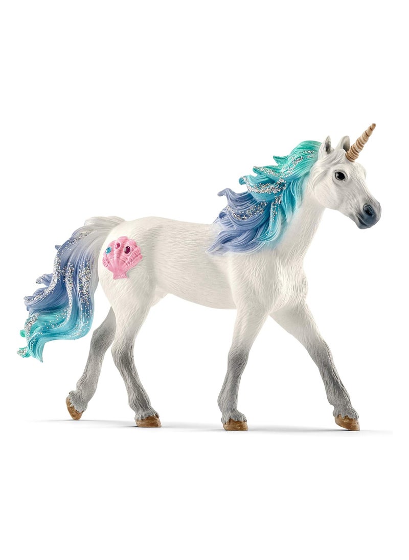 bayala, Unicorn Toys for Girls and Boys, Sea Unicorn Stallion with Gems, Blue and Purple