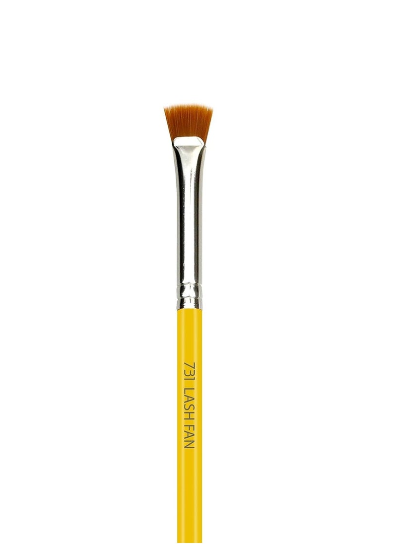 Bdellium Tools Professional Makeup Brush - Studio Series 731 Mascara Fan - With Soft Synthetic Fibers, For Applying Mascara (Yellow, 1pc)