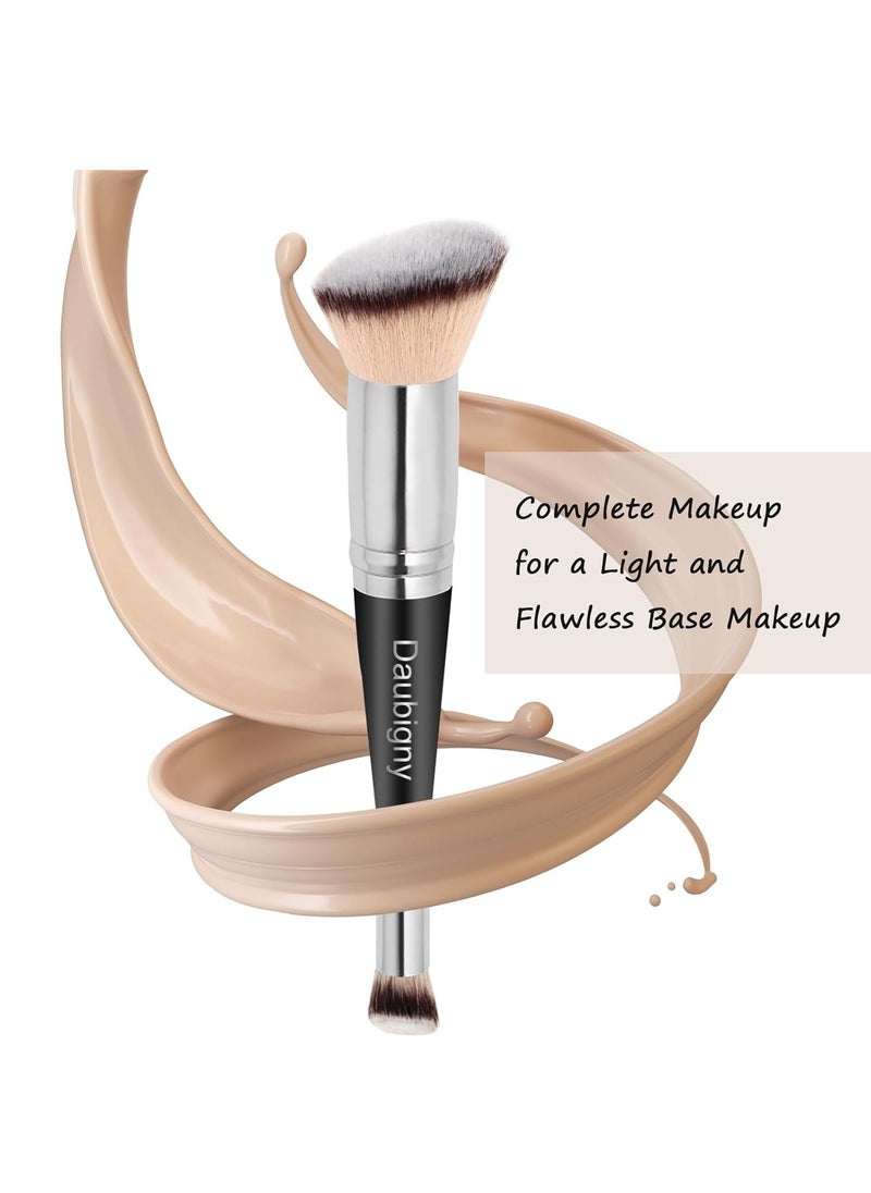 Makeup Brushes Daubigny Makeup BrushDual-ended Angled Foundation Brush Concealer Brush Perfect for Any Look Premium Luxe Hair Rounded Taperd Flawless Brush Ideal for Liquid, Cream, Powder,Blending,