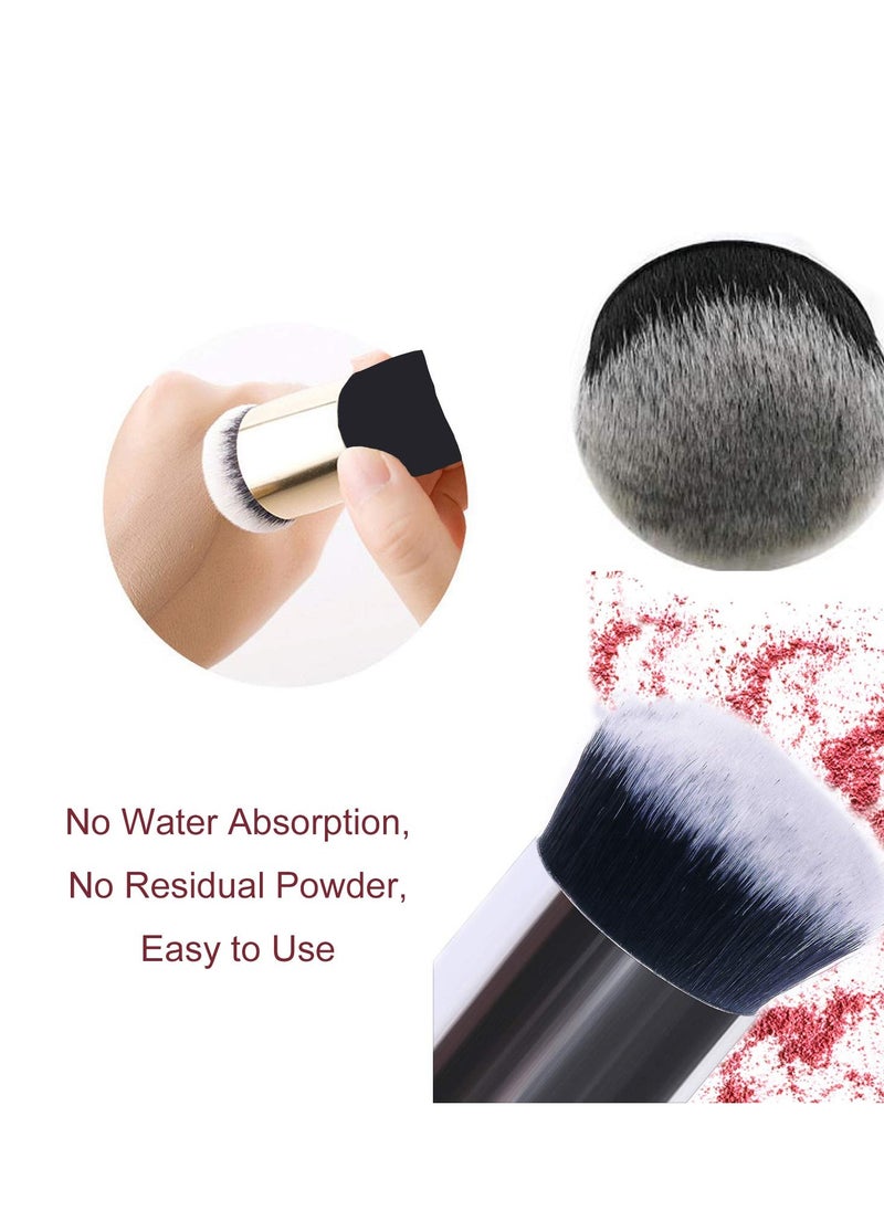 2 Pieces Foundation Brush, Chubby Makeup Brush, Suit For Blending Liquid, Cream or Flawless Powder Cosmetics(Golden & Silver)