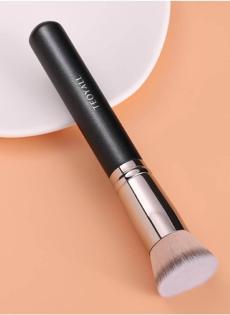 TEOYALL Kabuki Foundaiton Brush, Soft Dense Synthetic Bristles Flat Top Blending Buffing Brush For Liquid Cream Contour Bronzer Foundation