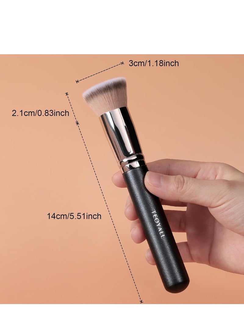 TEOYALL Kabuki Foundaiton Brush, Soft Dense Synthetic Bristles Flat Top Blending Buffing Brush For Liquid Cream Contour Bronzer Foundation