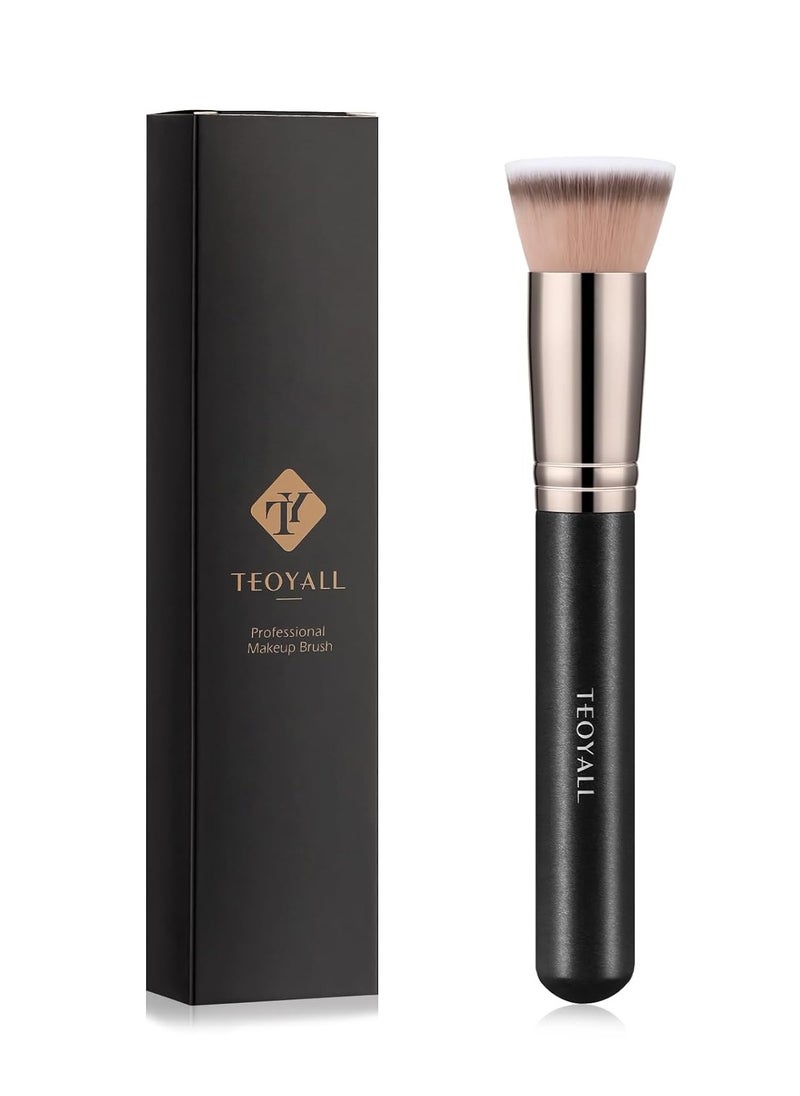 TEOYALL Kabuki Foundaiton Brush, Soft Dense Synthetic Bristles Flat Top Blending Buffing Brush For Liquid Cream Contour Bronzer Foundation