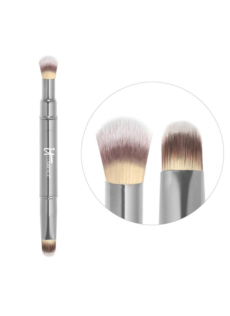 IT Cosmetics Heavenly Luxe Dual Airbrush Concealer Brush #2 - Dual-Ended, 2-in-1 Brush for Liquid & Cream Concealer - Buff Away Imperfections - With Award-Winning Heavenly Luxe Hair Silver