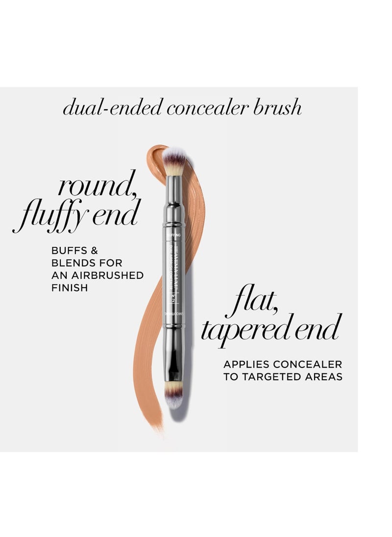 IT Cosmetics Heavenly Luxe Dual Airbrush Concealer Brush #2 - Dual-Ended, 2-in-1 Brush for Liquid & Cream Concealer - Buff Away Imperfections - With Award-Winning Heavenly Luxe Hair Silver