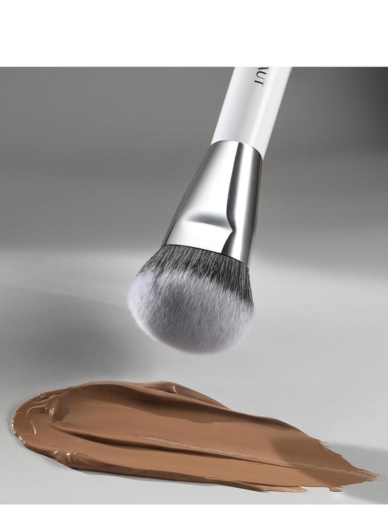 201 Angled Foundation Brush for Flawless Makeup Application Professional Liquid, Cream Powder Foundation Brush with Dense Bristles - Contoured for Precise Blending and Buffing