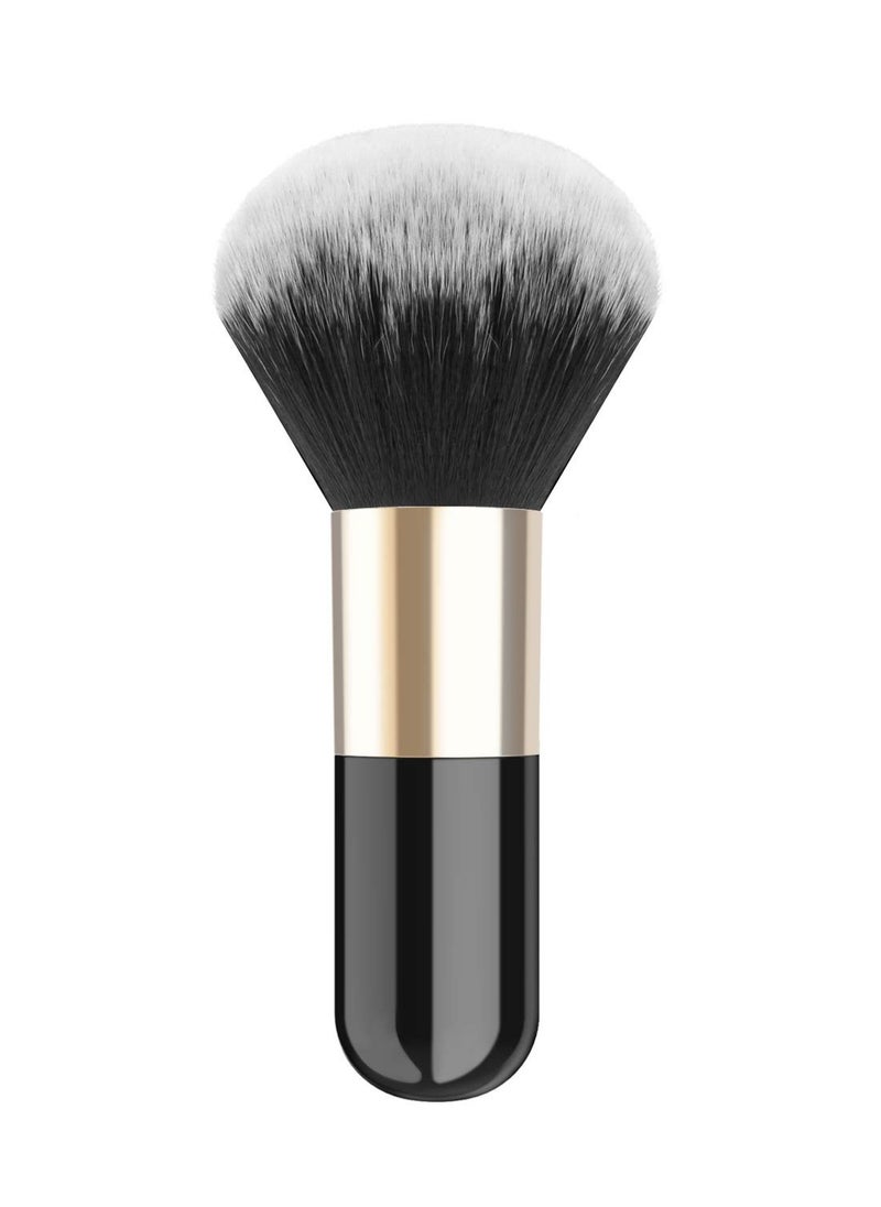 Luxspire Powder Makeup Brush, Flat Kabuki Brush, Single Large Makeup Brush Soft Face Mineral Powder Foundation Brush Blush Brush for Blending Makeup, Black & Gold