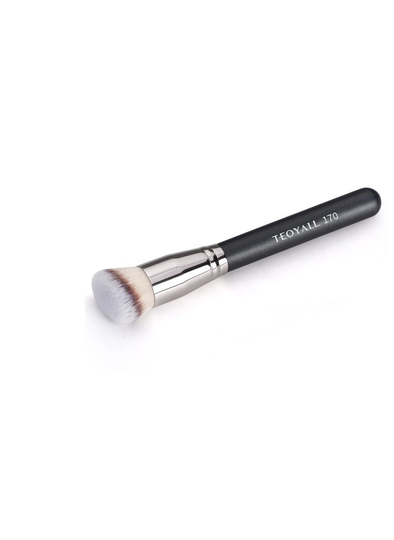 TEOYALL Angled Kabuki Foundation Brush, Dense Synthetic Contour Brush for Bronzer Liquid Foundation Cream Powder Blending Buffing Stippling Brush (170)