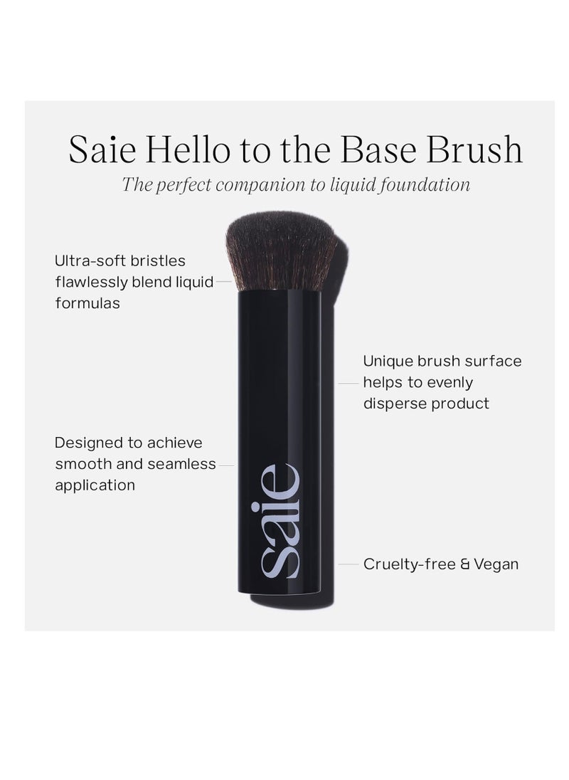 Saie The Base Brush - Ultra-Soft Foundation Brush for Liquid Makeup - Dense Complexion + Blending Brush with Cruelty-Free, Synthetic Bristles (1 Count)