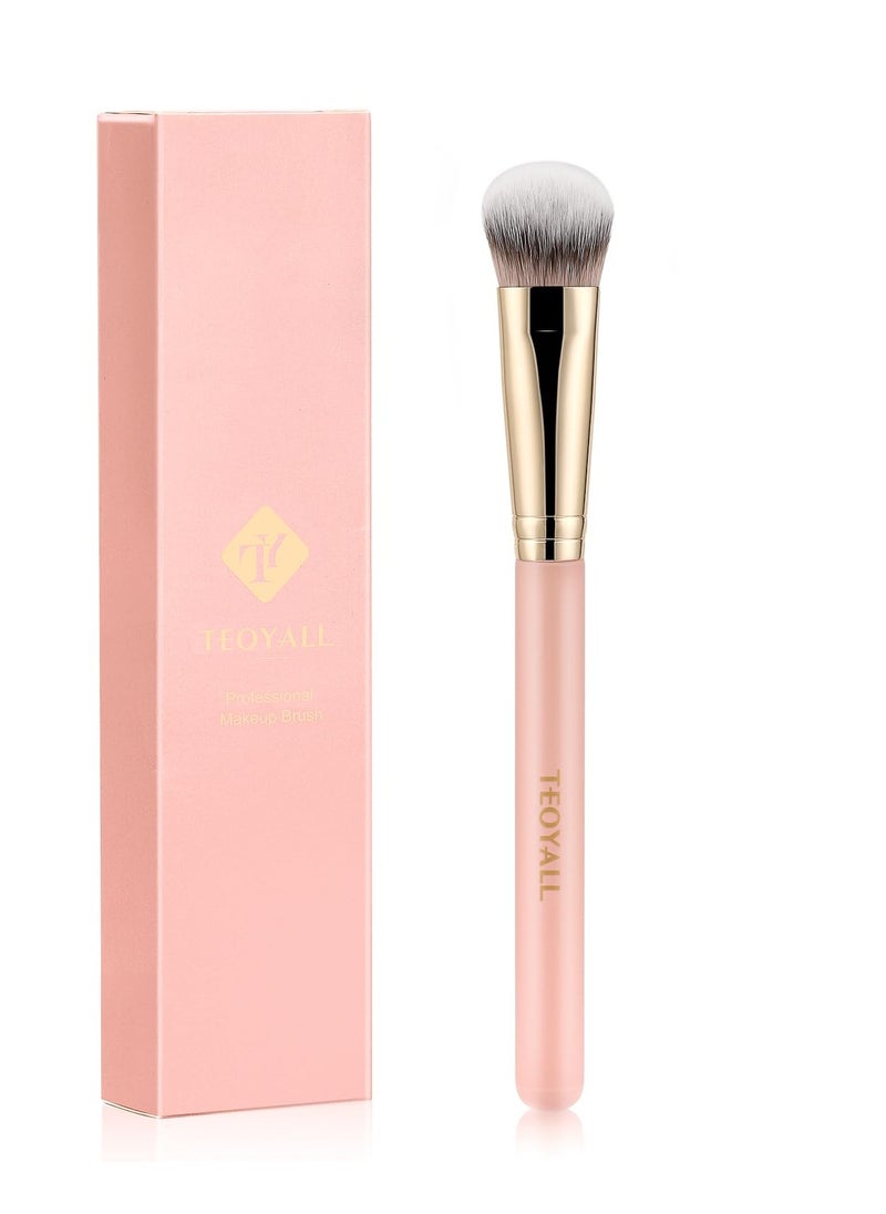 TEOYALL Flat Angled Foundation Brush, Large Dense Synthetic Bristles Kabuki Brush for Base Makeup with Liquid Cream Powder